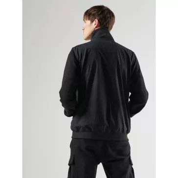Full Zip Mixed Media Sweat - jet black