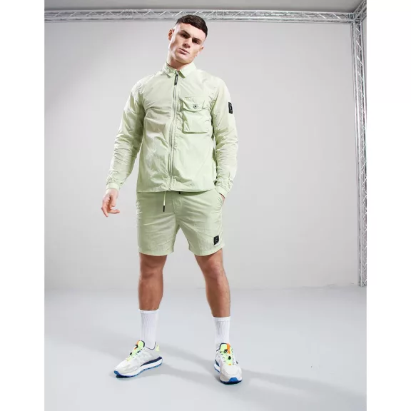 Krinkle Nylon Overshirt - lime