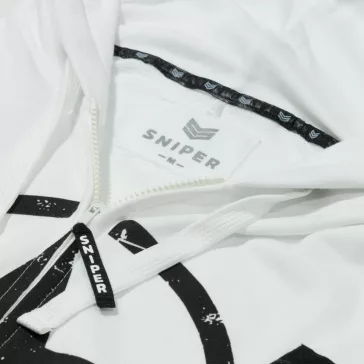 Star Zip Hoody - white