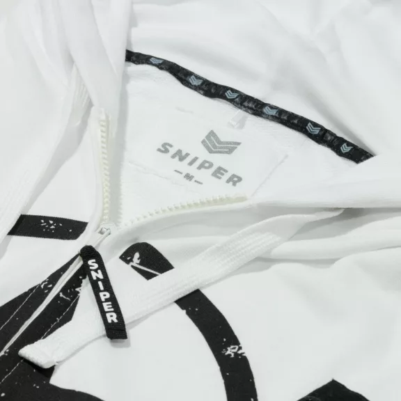 Star Zip Hoody - white