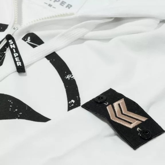 Star Zip Hoody - white